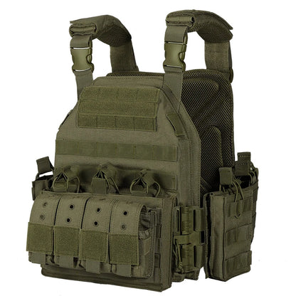 YKEDA 1000D Nylon Plate Carrier Tactical Vest Outdoor Hunting Protective Adjustable Molle Vest for Airsoft Combat Accessories