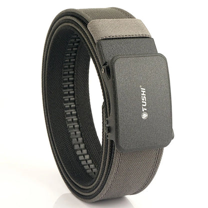 TUSHI New Hard Tactical Belt for Men Metal Automatic Buckle IPSC Gun Belt 1100D Nylon Military Belt Outdoor Sports Girdle Male