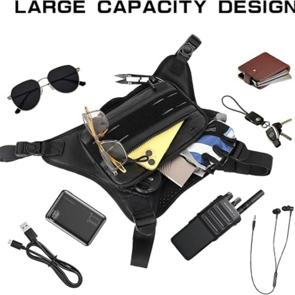 Tactical Front Chest Rig Bag Vest for Camping Hunting Shoulder Bag Men Fishing Cycling Reflective Travel Backpack Fanny Pack
