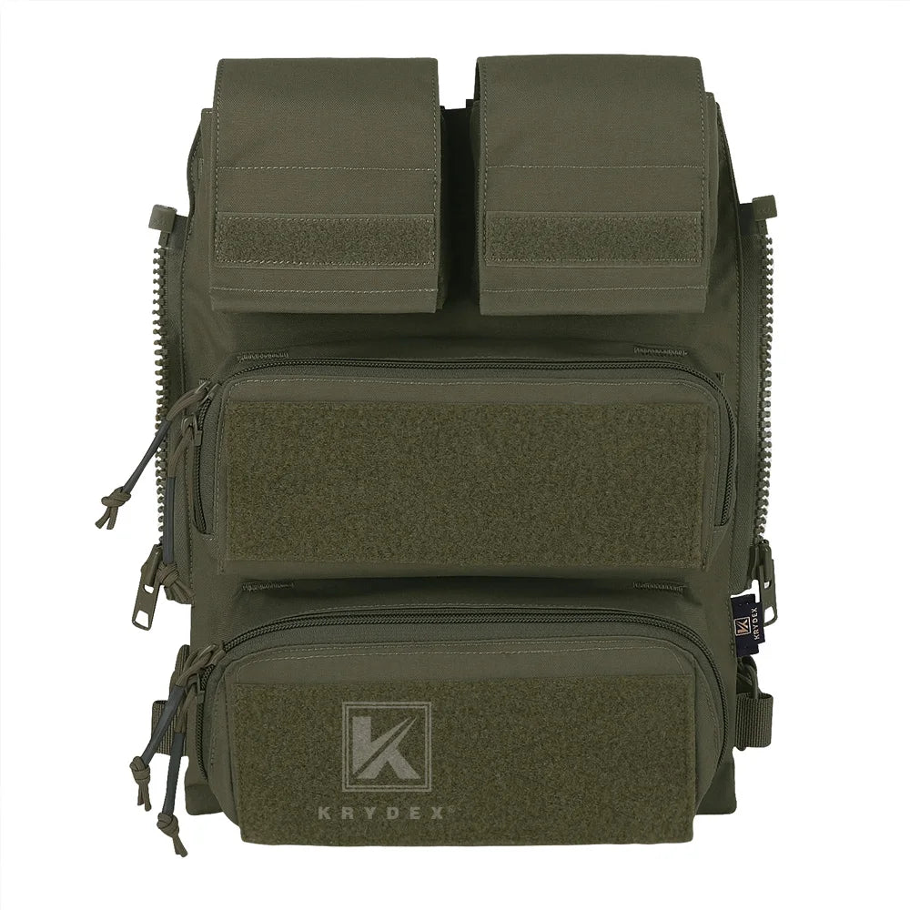 KRYDEX Tactical Modular Pouch Bag Zip On Molle Back Panel Backpack W/ Mag Pouch for Plate Carrier AVS JPC2.0 CPC Vest