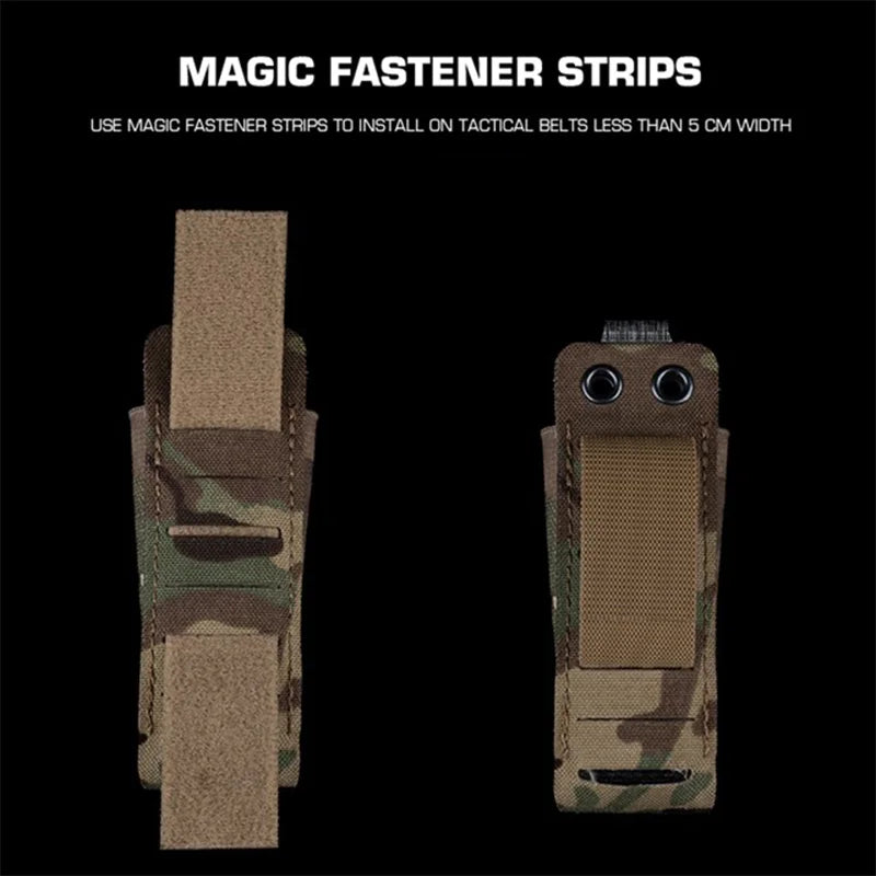 Elastic Pistol Mag Pouch 9MM Elastic 9mm Pistol Magazine Pouch Quick Access MOLLE Panel Airsoft Sidearm Organizer
