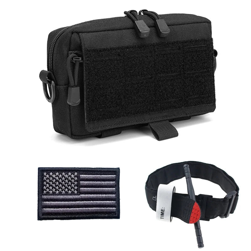 3pcs/set Tactical Molle Admin Pouch Outdoor Sports EDC Bag Utility Laser Cut Emergency Tool Pouch First Kit Storage Bag