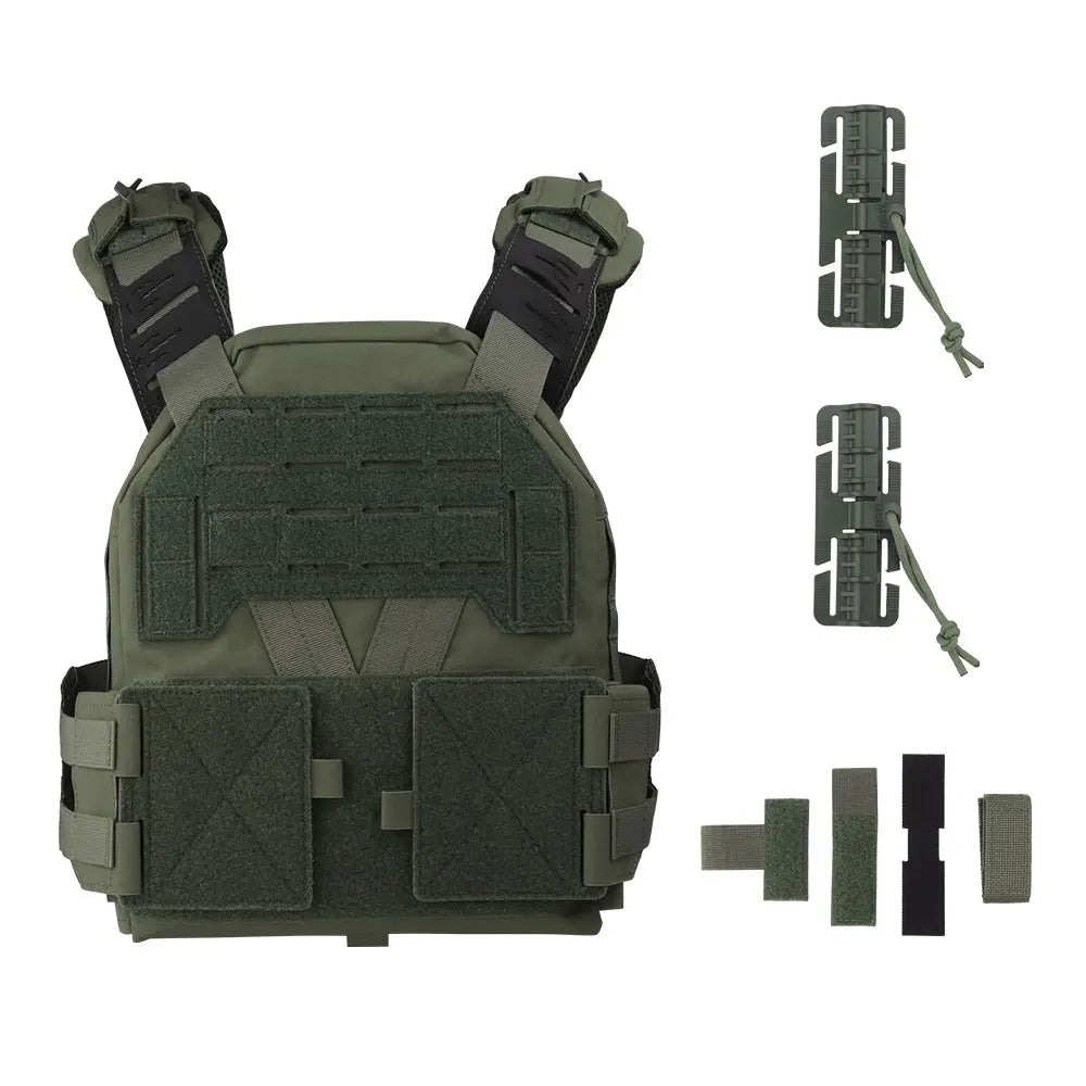 Wosport KZ Tactical Plate Carrier Vest Quick Release Cummerbund G Buckle Adjustable Shoulder Straps for Tactical Airsoft Games