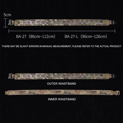 Ferro Style Tactical Bison Belt 2 Layers Quick Release Metal Buckle MOLLE System Outdoor Hunting Shooting Airsoft Waistband Gear