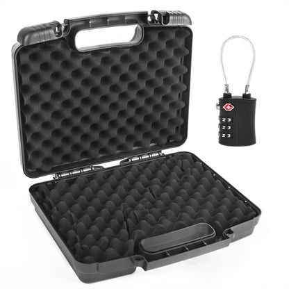 Pre-Cut 9mm Gun Case with 1 TSA Lock, Lockable Hard Handgun Case for Pistols & Revolvers – Shockproof, Portable Gun Storage & Transport