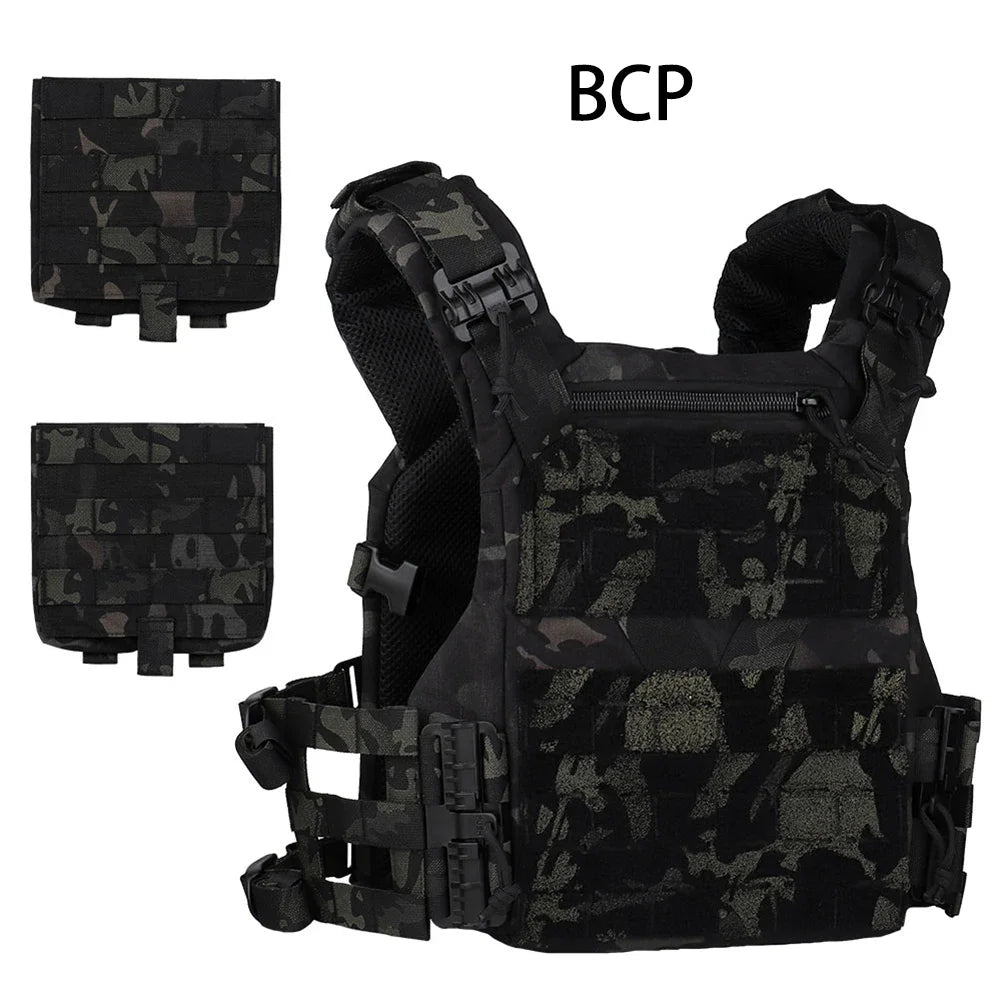 Poseidon Defense Top Grade DP Plate Carrier 3.0 Quick-Release Molle Vest Adjustable Sizing (S/M/L/XL) With 2Pcs Side Pocket