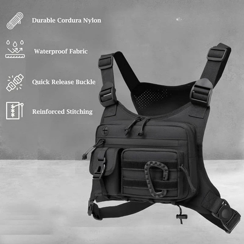 Tactical Chest Bag Men's Vest Edc Waterproof Anti-Theft Chest Pack Rig for Outdoor Cycling Bags Running Front Chest Pack