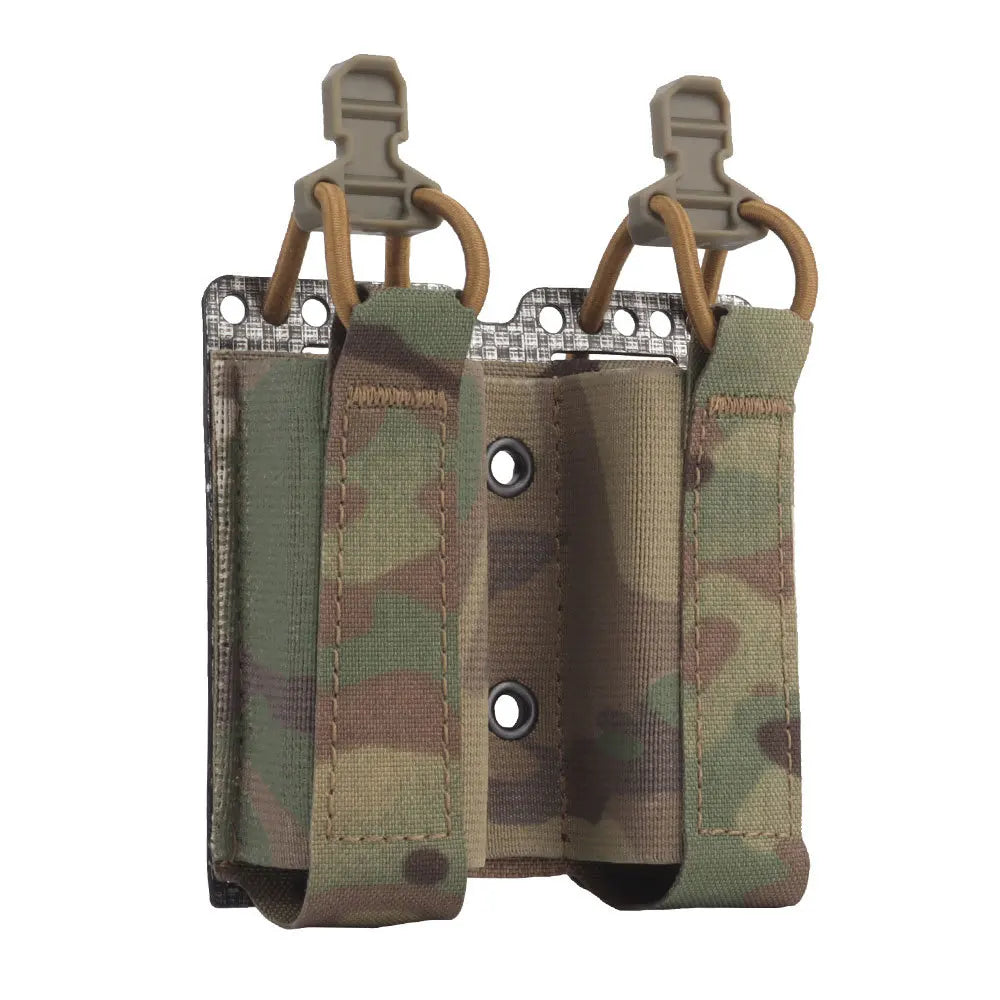 Pistol Dual Magazine Pouch 1911 9mm Mag Holder Elastic Bungee Cord Retention Airsoft Paintball Hunting Army Cartridge Pouch