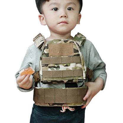Tactical Kids Vest Waistband Set MOLLE Quick Release Hunting Airsoft CS Wargame Plate Carrier Children Vest Protective Gear