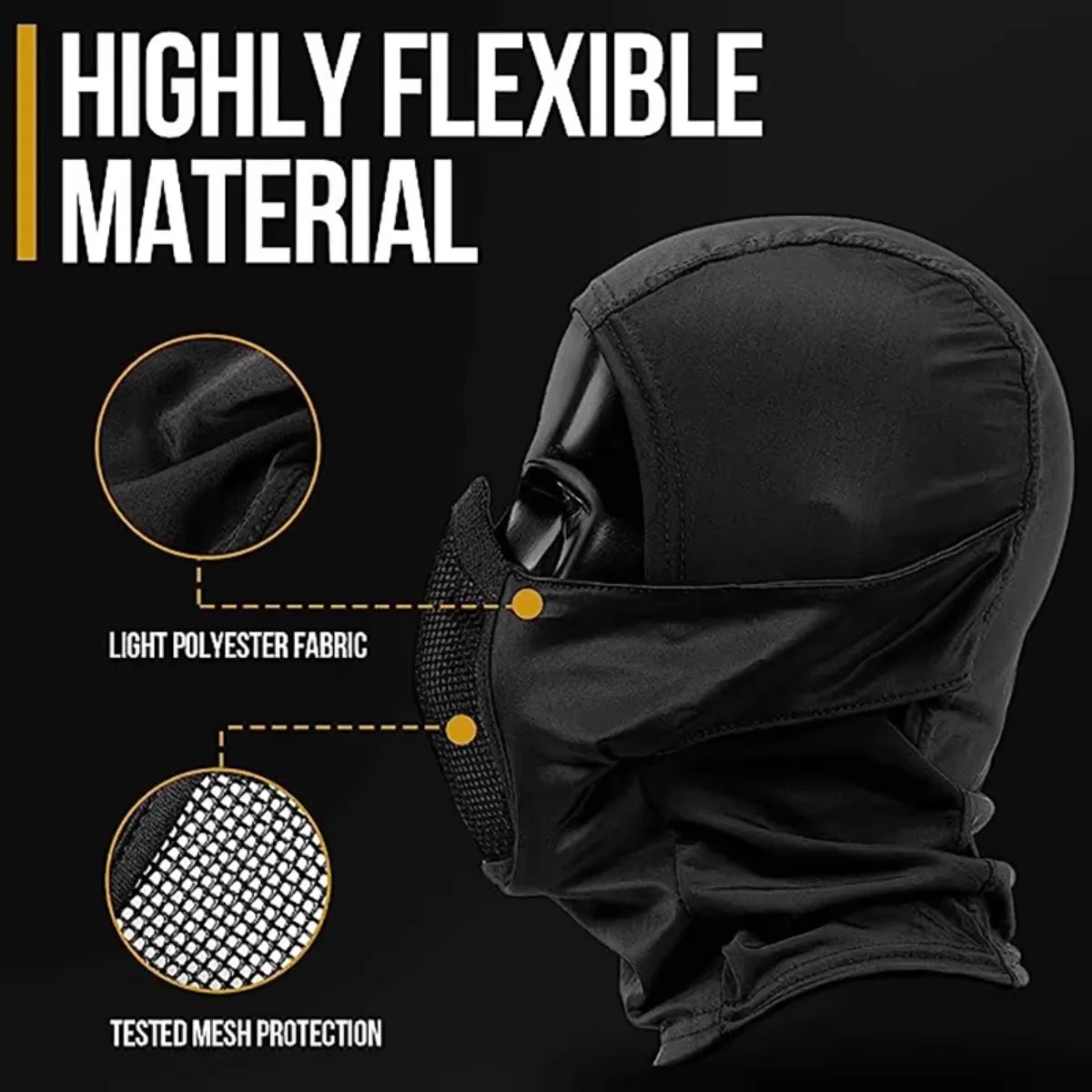 Tactical Balaclava Mask Mouth Protection Half Face Mask Breathable Mesh Airsoft Headgear Low Profile Hunting Accessories