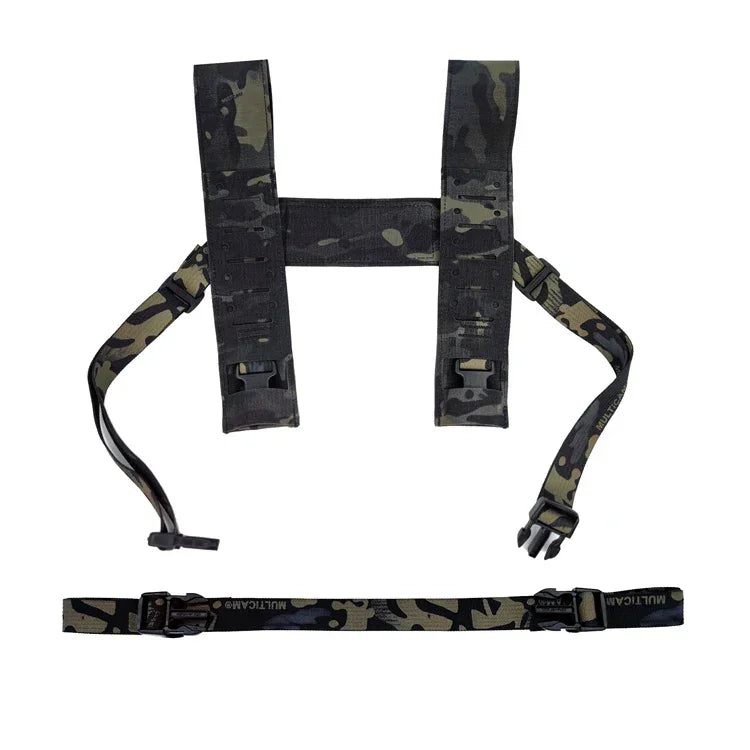 Airsoft Chest Rig SS Fat Strap Mk4 Tactical vest H-harness Belt gear MK5 34A Chest Hanger Multicam Laser Cut Shoulder Strap