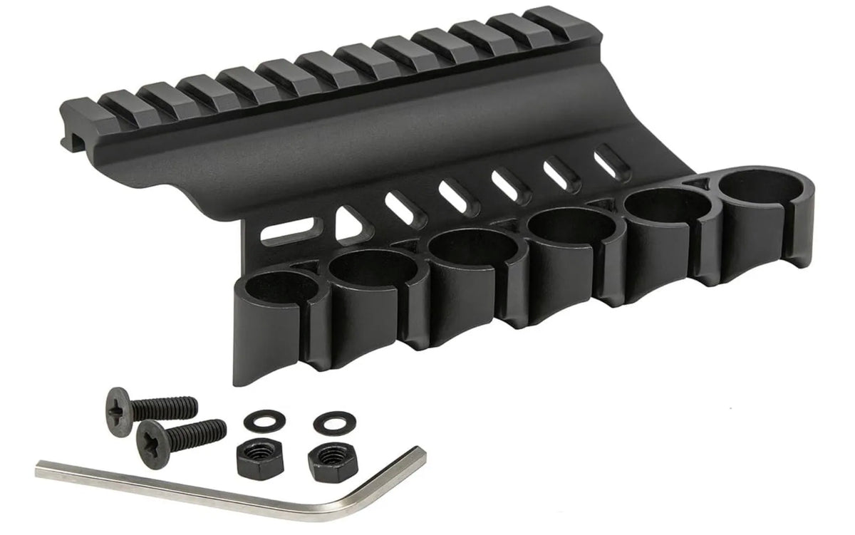 Not Fit Airsoft Mossberg Side Saddle Shell Holder, Universal Short/Long/Extended Pump Action for 12GA Mossberg/Maverick 88