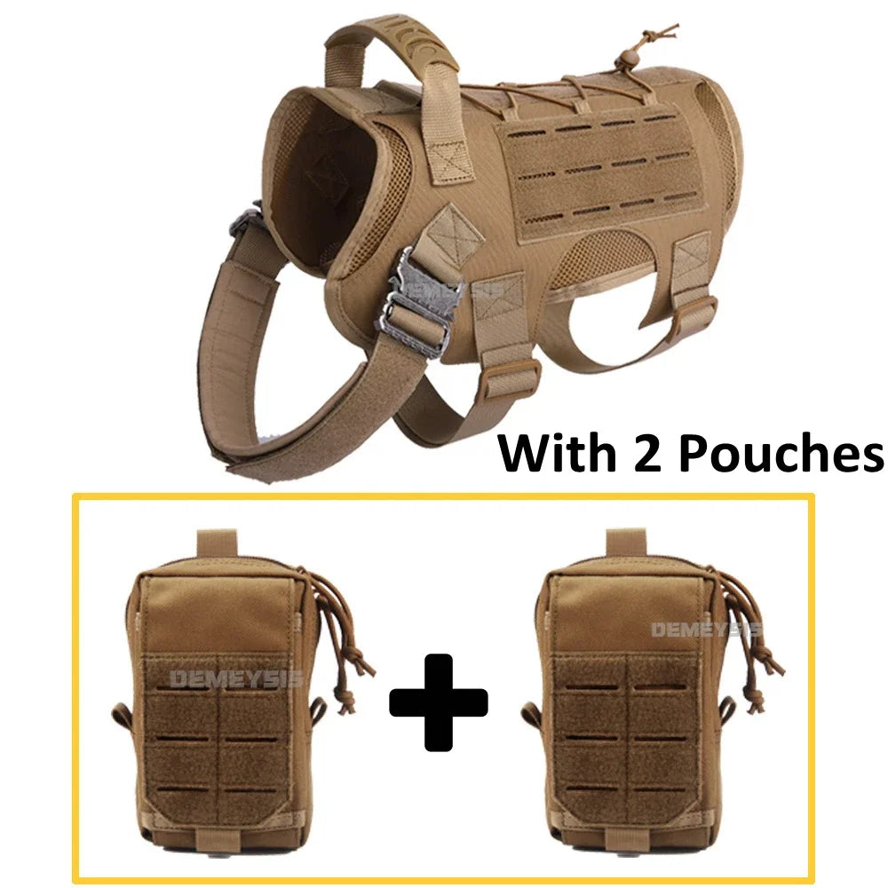Tactical Dog Vest Hunting Shooting Cs  Fan Service Nylon Pet Vests Airsoft Training Molle Dogs Harness