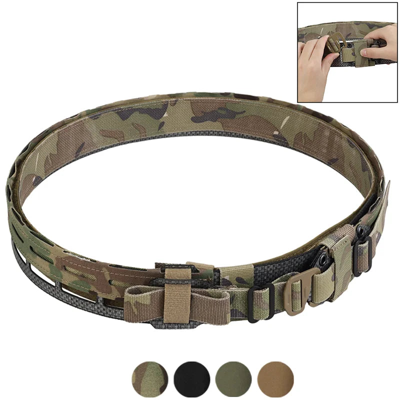 Modular Lightweight Dual Layer Belt Multi Purpose Organizer for Outdoor Airsoft Gear Adjustable Attachment System
