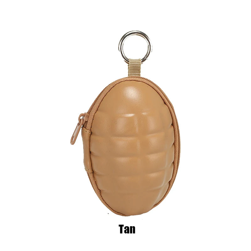 Outdoor Mini Grenade Shaped Car Key Wallets Coin Purse Pouch Bag Keychain Holder Case PU Leather Accessories Change Wallet