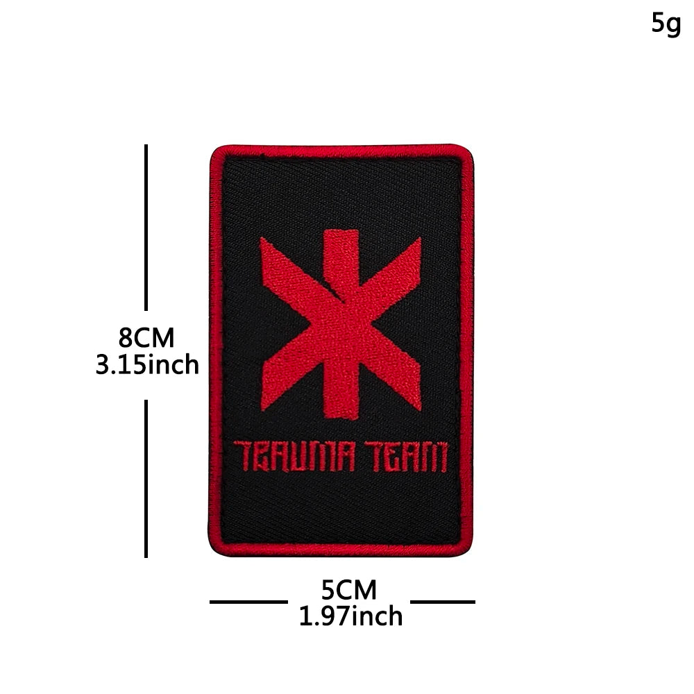 Trauma Team Embroidered Rescue Patches Arasaka Fabric Accessories Patches With Hook&Loop For Jacket Shoulder DIY Sew-on
