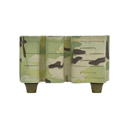 QX Tactical 2+1 Magazine Pouch 5.56 9mm Combo Mag Carrier Laser Cut MOLLE Pouch Elastic Kydex Style Holder Airsoft Gear