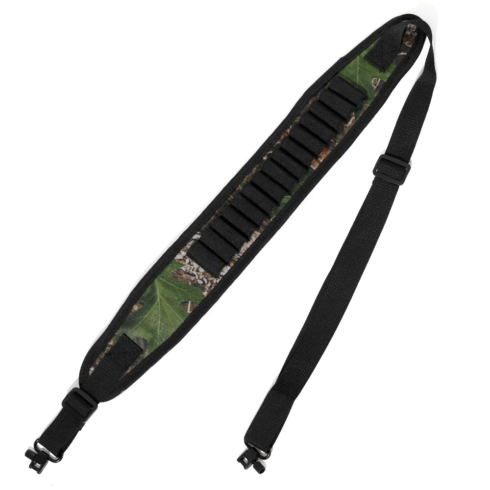 Tactical 2 Point Rifle Sling Adjustable Hunting Gun Strap with Ammo Loops, Non-Slip Padded Shoulder Strap for Outdoor Shooting