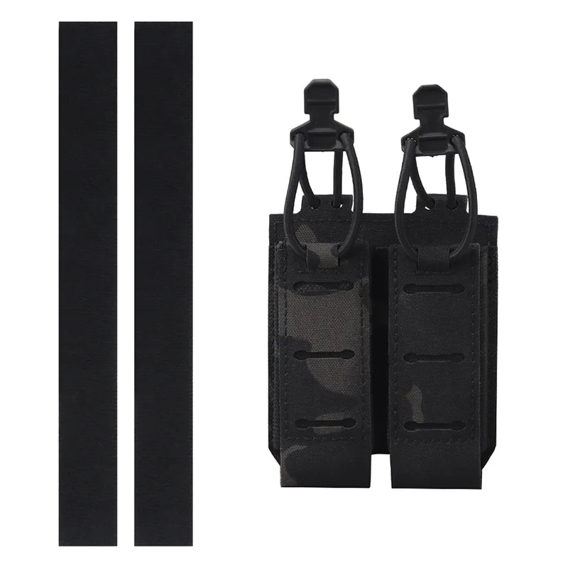 Double 9mm Pistol Mag Pouch  2.0 Holder Pouch MOLLE Panel Portable Airsoft Range Shooting Essentials