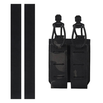 Double 9mm Pistol Mag Pouch  2.0 Holder Pouch MOLLE Panel Portable Airsoft Range Shooting Essentials