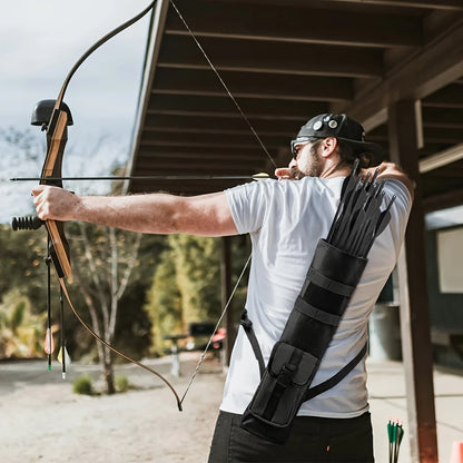 Tactical Arrows Bag Archery Lightweight Back Arrow Quiver Dual Use Fold Compact Hip  with Molle System Pocket Hanged for Hunt