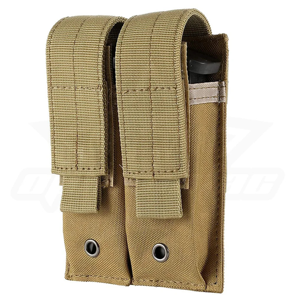 OPHIDIAN 9mm Magazine Pouch Single Double Magazine Pouch Outdoor Molle Open Top Magazine Pouch for  M1911 92F Flashlight Ba