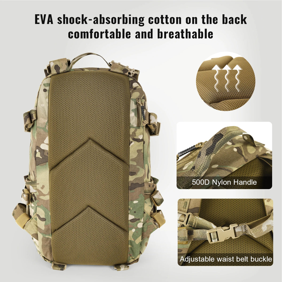 VOTAGOO New Roaring Cricket 20L Backpack Outdoor Leisure Commuter Functional Mountaineering Waterproof Camouflage Tactics
