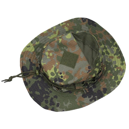 Camo Outdoor Enthusiasts Square Pocket Bonnie Cap Outdoor Bucket Benny Hats Fishing Hiking Outdoor Sun Caps
