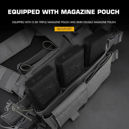 WOSPORT Tactical Vest Chest-mounted With Built-in Quick-release Sleeve MK4 Expansion Mount Breathable Quick-release Camouflage
