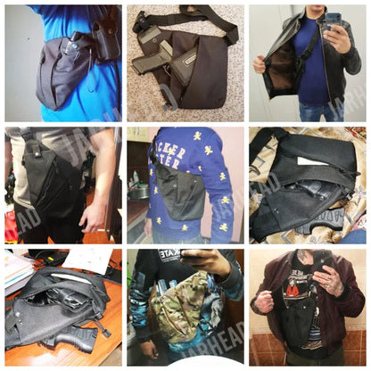 Multifunctional Concealed Tactical Storage Gun Bag Holster Men's Left Right Nylon Shoulder Bag Anti-theft Bag Chest Bag Hunting