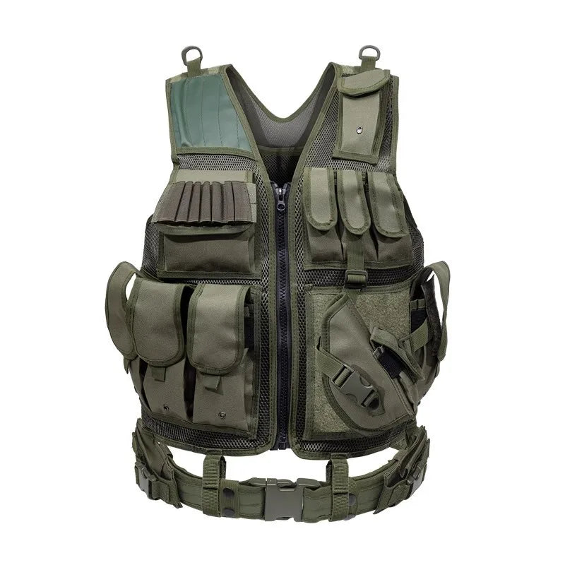 Adjustable Molle Tactical Vest Combat Body Armor Vests Security Guard Hunting Outdoor CS War Game Airsoft Training Jacket Sport