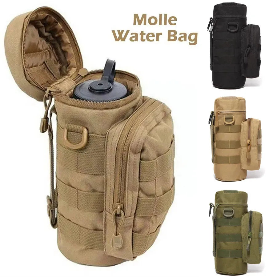 Tactical Water Bottle Bag Molle Pouch Holder Outdoor Travel Camping Hiking Cycling Fishing Hunting Water Bottle Kettle Carrier