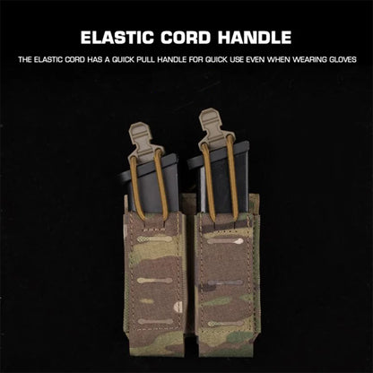 Double 9mm Pistol Mag Pouch  2.0 Holder Pouch MOLLE Panel Portable Airsoft Range Shooting Essentials