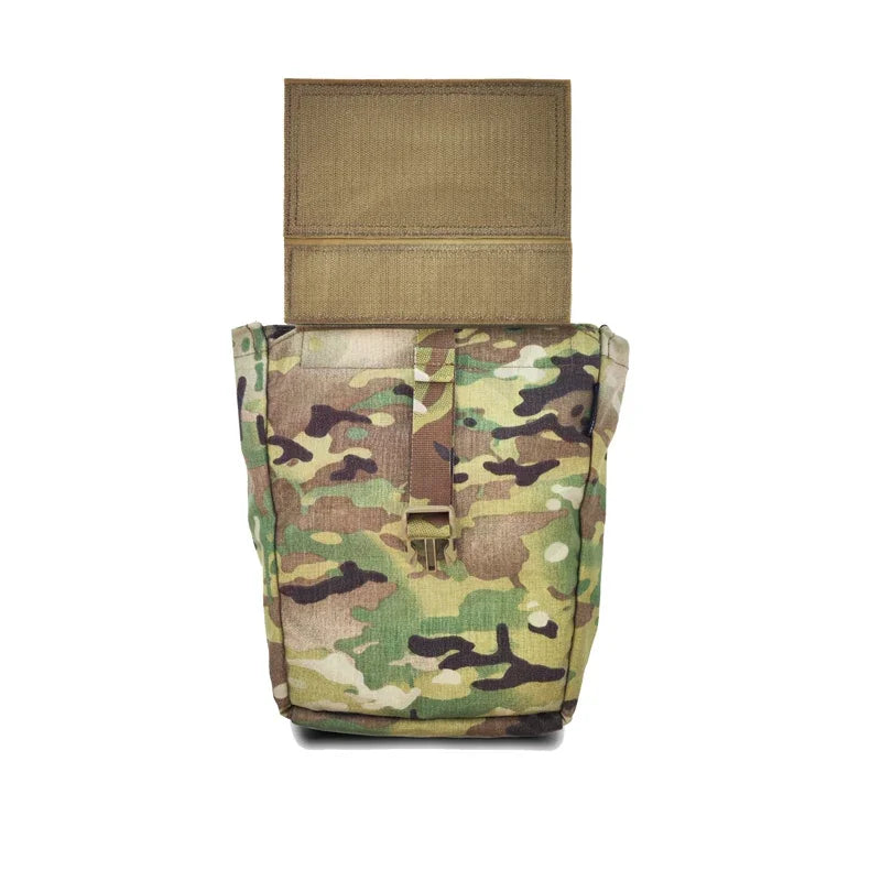 Airsoft Molle Foldable Pouch Tactical EDC Dump Pouch Extended Gear Multicam Lower Hanging Recycling Storage Abdominal Bag