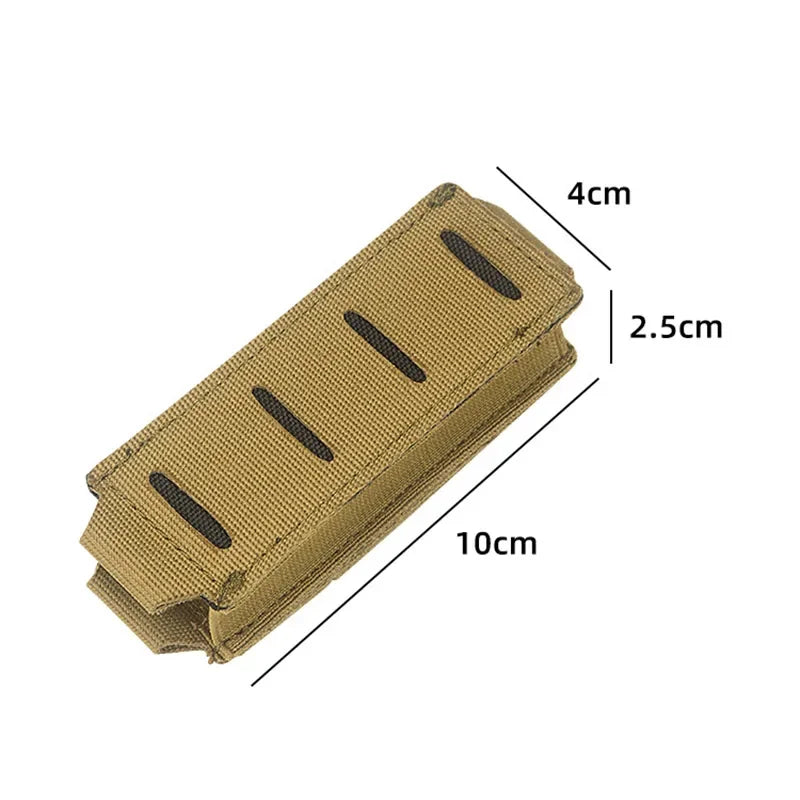 Outdoor Molle 9mm Magazine Pouch Single Mag Holder Universal Laser Cut Flashlight Pouch Knife Pocket Hunting Gear