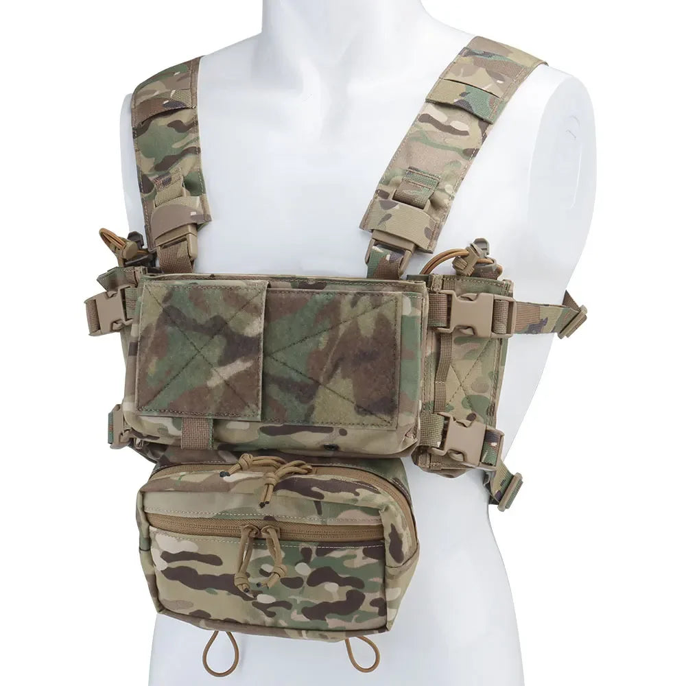 MK4 Chest Rig with 5.56/7.62 Magazine Pouch Holder, Pistol/Wing Pouch, Molle Dangler Pouch