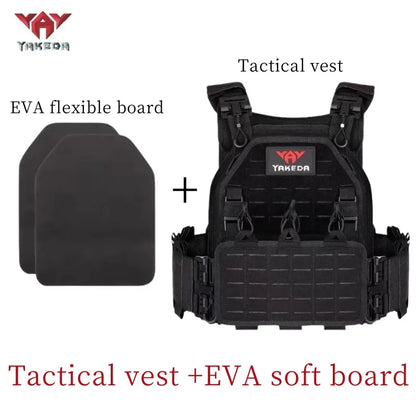 YAKEDA Tactical Vest 6094 Fast Detachable Light Laser Cut Outdoor Hunting Black Gear Carry Vest of High Quality 1000D Nylon
