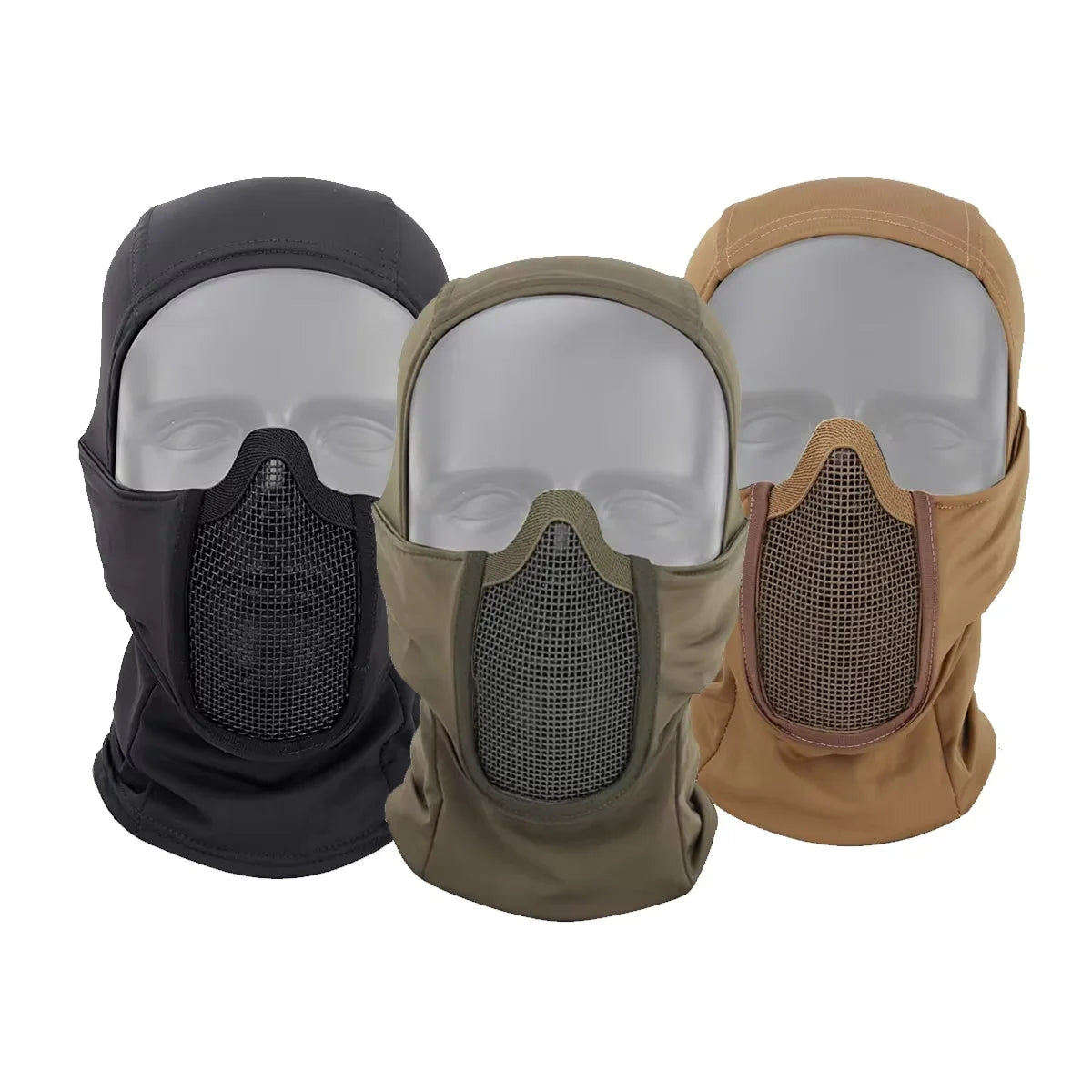 Tactical Balaclava Mask Mouth Protection Half Face Mask Breathable Mesh Airsoft Headgear Low Profile Hunting Accessories