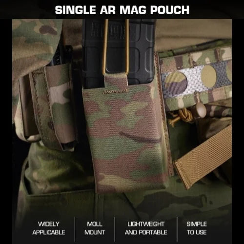 Single 5.56 Magazine Pouch | MOLLE-Compatible Rifle Mag Holder | Low-Profile Design