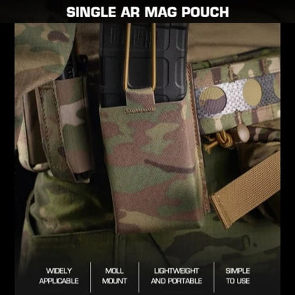Single 5.56 Magazine Pouch | MOLLE-Compatible Rifle Mag Holder | Low-Profile Design