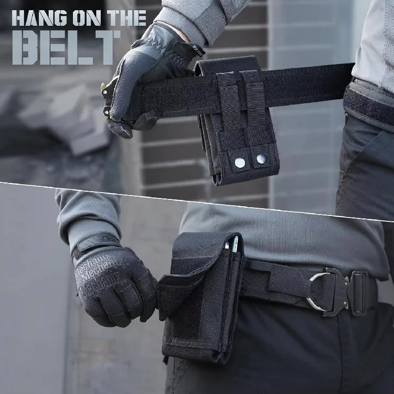 Double Molle Laser Cell Phone Pouch Tactical Belt EDC Pouch Holder Waist Accessories Bag Outdoor Camping Mobile Phone Pack Bag