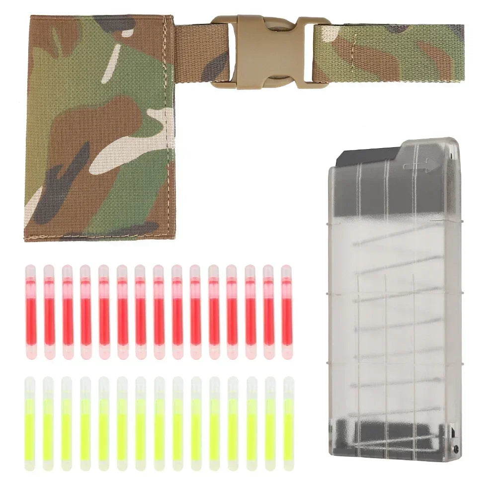 Tactical Marking Light Dispenser with Training Light Belt Pouch Hanger, Airsoft Fluorescent Glow Sticks with Fixed Sleeve
