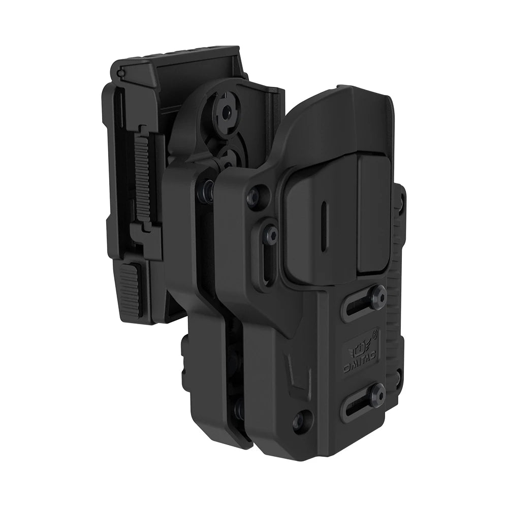360° Rotating Universal Holster,OWB Tactical Universal Holster, Belt Clip Right Hand, Black Polymer Level 2 Retention