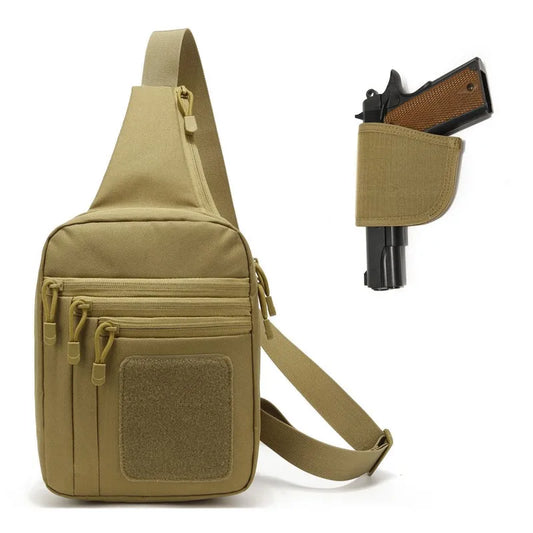 New Tactical Chest Bag Pistol Holster Concealed Gun Carry Pouch Crossbody EDC Pack Convertible Backpack For Hunting Camping