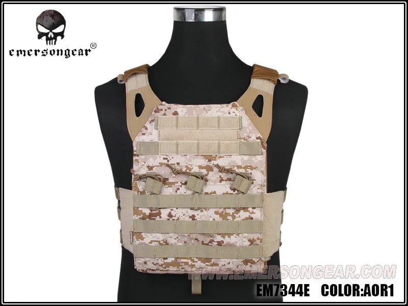 EMERSON Tactical Vest MOLLE JPC Vest Airsoft Paintball Chest Protective Plate Carrier MC Combat Vest + Plates