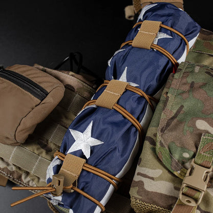 1set Tactical Flag Bungee Elastic Clips Strap Shock Cord Retention Molle Webbing Loop Cord Lock Secure Attachment Hunting Gear