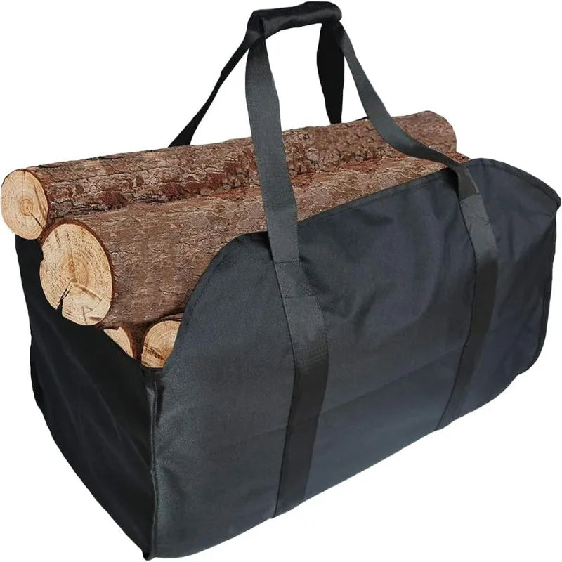 Outdoor firewood storage bag, large capacity Oxford cloth scratch resistant wooden log storage bag, outdoor camping tent, tree branch wood bag