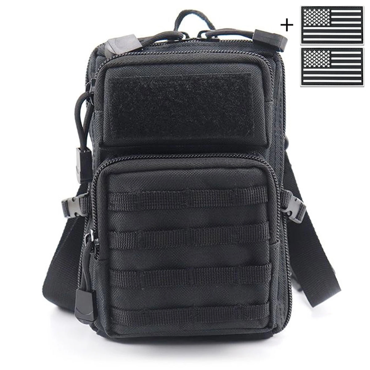 MOLLE accessory waist bag, suitable for crossbody and handheld storage, equipped with buckle straps and layered design