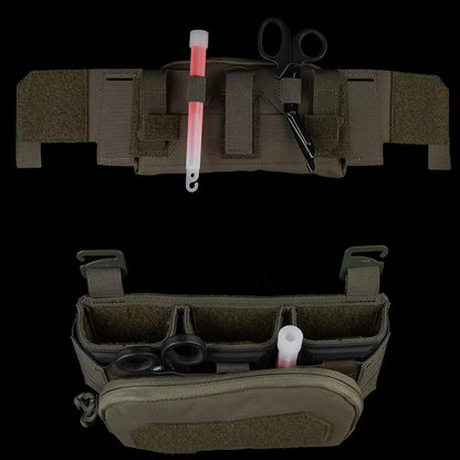 Tactical Admin Pouch with Multi-caliber 5.56 9mm Triple Mag Pouch MOLLE Front Placard System 2nd Layer Airsoft Pouches
