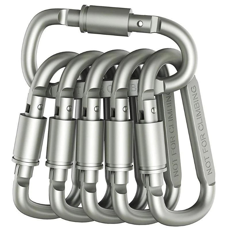 6PCS Carabiner Set For Key Camping Survival EDC Outdoor Keychain Clip  Alloy Aluminum Tactical Caribiner Hook Karabiners
